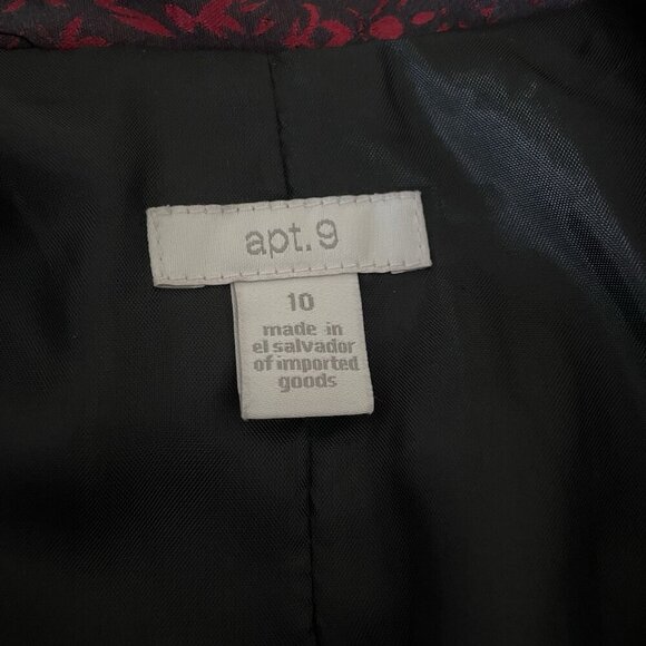 Vintage Y2K Red Black Baroque Jacquard Satin Blazer Jacket Whimsigoth Romantic L - Picture 10 of 13